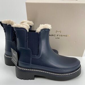 Marc Fisher Fargo Boot Waterproof Lug Sole Dark Blue Women's Size 8